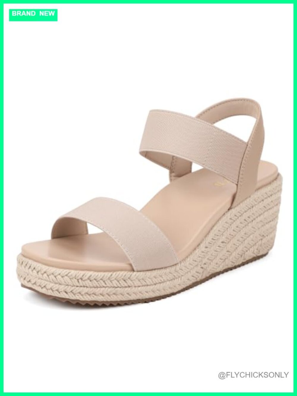 Women's Espadrilles Wedge Sandals with Elastic Strap and 3-Inch Heel